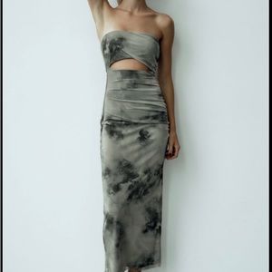 Zara Cut Out Green Tulle Dress